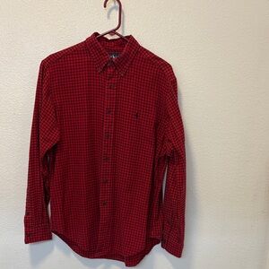 Lg Red and Black Checkered Ralph Lauren Men's Shirt